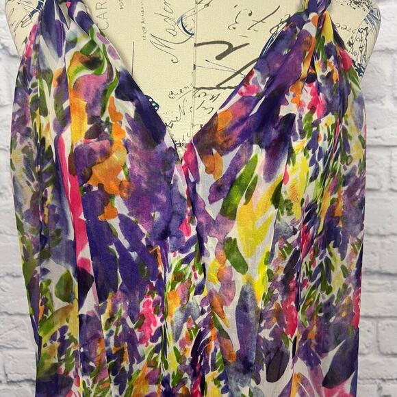 Vintage CAbi Floral Print Blouse Tank Style # 730 - Picture 2 of 9